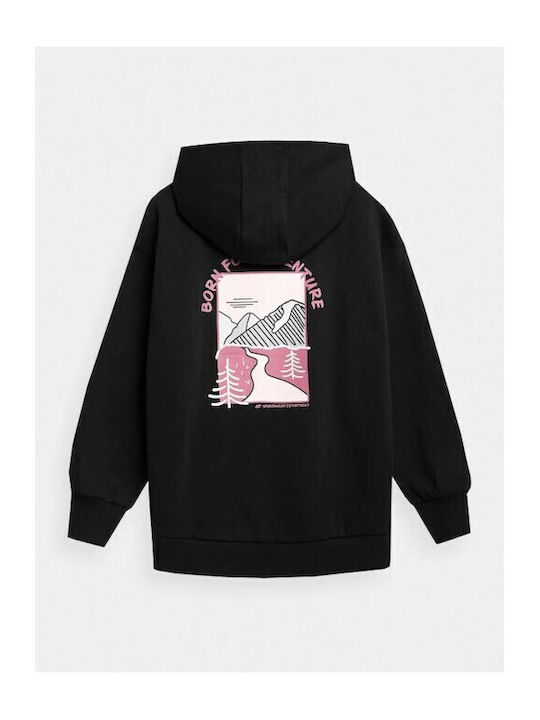 Kids Sweatshirt with Hood and Pockets Black