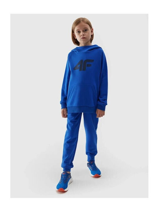 Kinder-Sweatshirt mit Kapuze und Taschen Blau