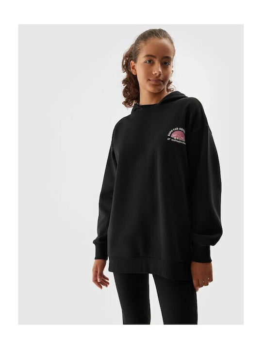 Kids Sweatshirt with Hood and Pockets Black