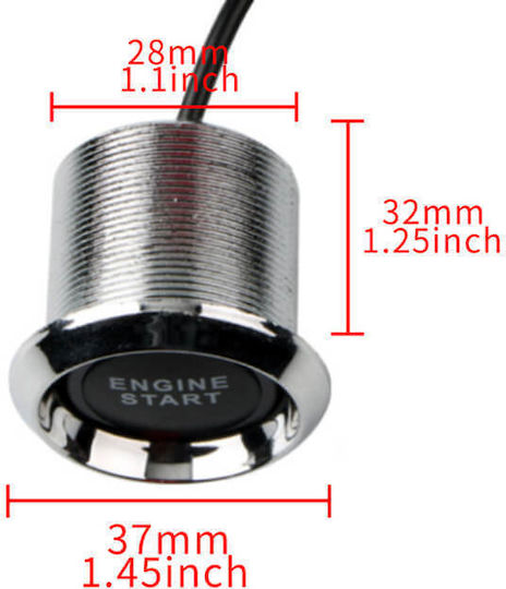 Carner Διακόπτης Μίζας Αυτοκινήτου 12V Universal Κόκκινο