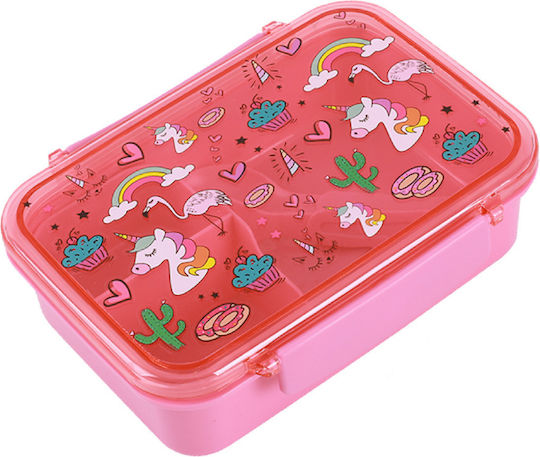 I-Total Unicorn Kids Lunch Plastic Box 0.65lt Pink L18xW13xH6cm