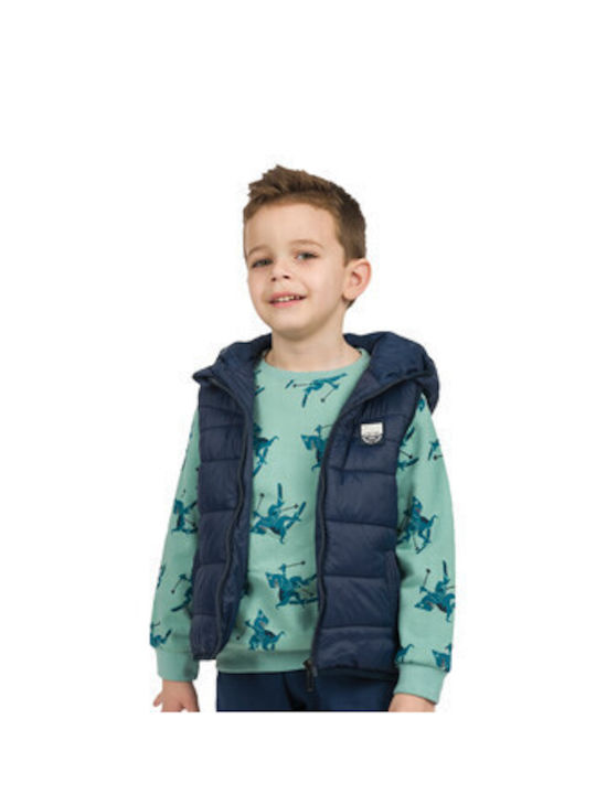 Energiers Boys Casual Jacket Navy Blue Sleeveless with Ηood