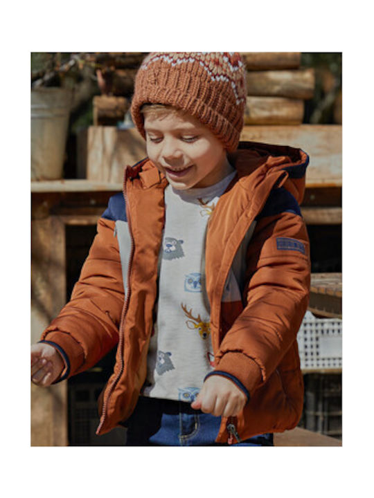 Energiers Boys Casual Jacket Brown Double Sided with Ηood