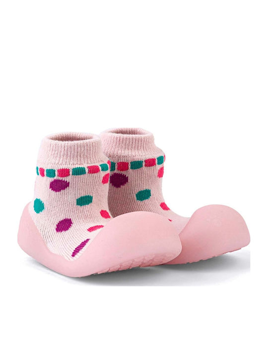 BigToes Μακριές Παιδικές Καλτσοπαντόφλες Ροζ