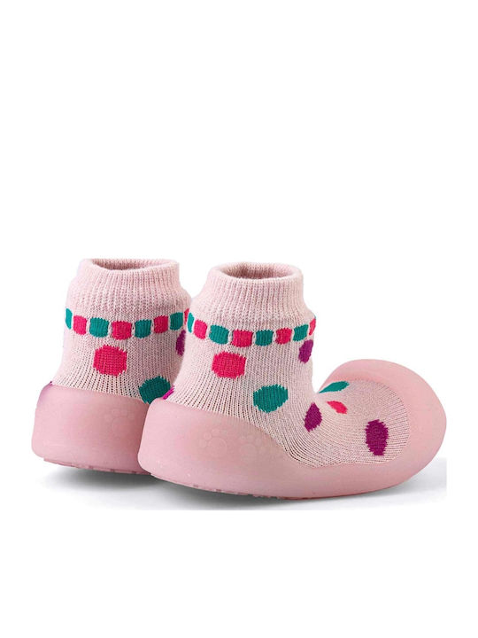 BigToes Μακριές Παιδικές Καλτσοπαντόφλες Ροζ