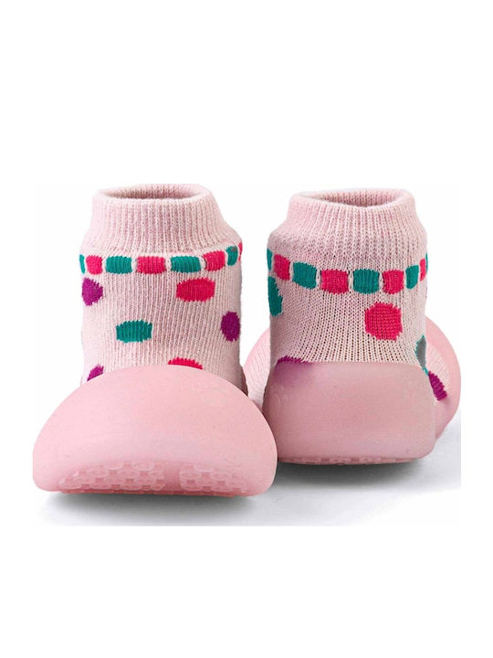 BigToes Μακριές Παιδικές Καλτσοπαντόφλες Ροζ