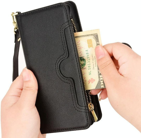 Multi Zipper Brieftasche Schwarz (Google Pixel 7)