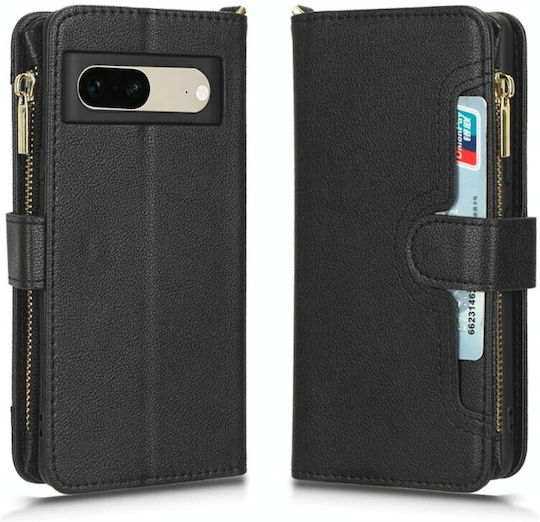 Multi Zipper Brieftasche Schwarz (Google Pixel 7)