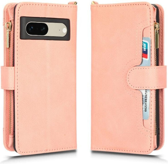Multi Zipper Brieftasche Rosa (Google Pixel 7)