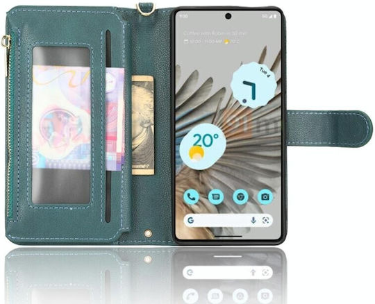 Multi Zipper Портмоне Зелен (Google Pixel 7)