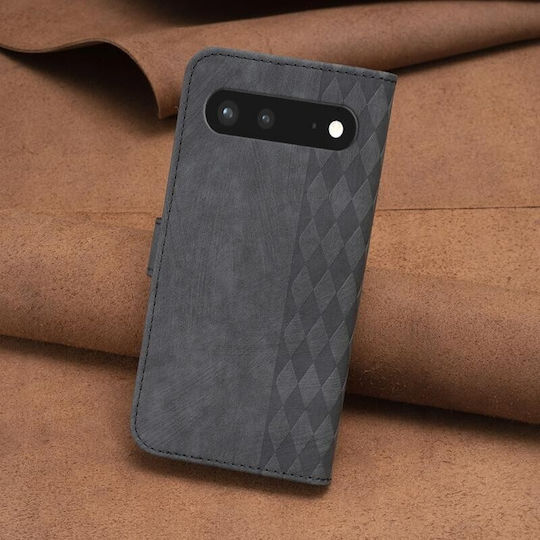 Plaid Embossed Wallet Μαύρο (Google Pixel 7)
