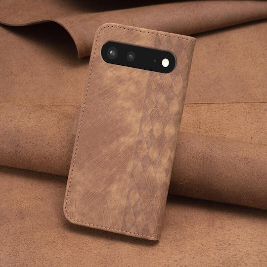 Plaid Embossed Brieftasche Braun (Google Pixel 7)