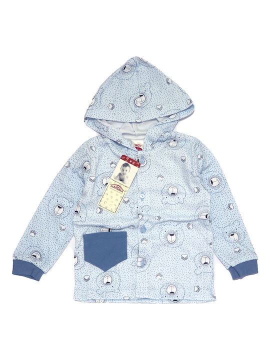 Makoma Kinder-Strickjacke mit Kapuze Hellblau