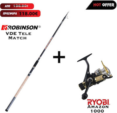 Robinson Match Robinson VDE Match 420 Καλάμι Ψαρέματος για Surf Casting 4.2m με Μηχανισμό 8-20gr