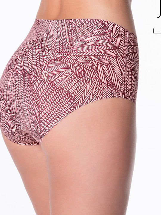 Julimex Figi Baumwolle Hochtailliert Damen Slip Nahtlos Rot