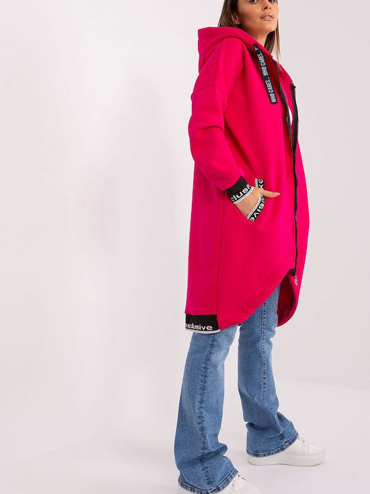 Relevance Women's Long Hooded Cardigan Pink