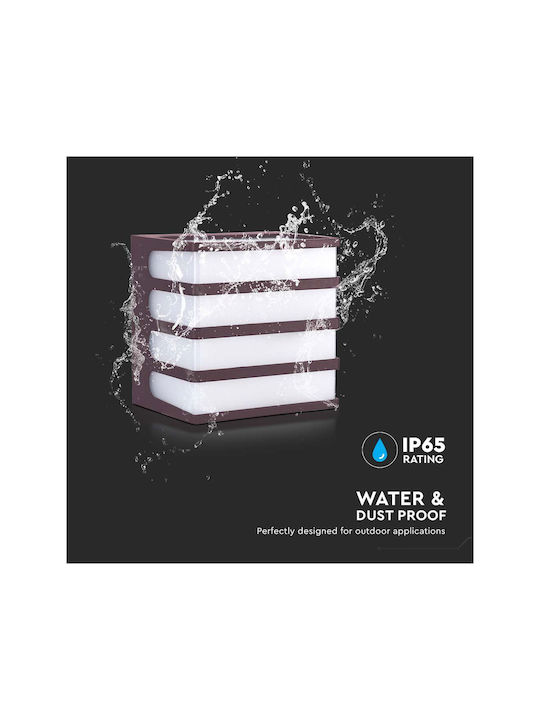 V-TAC Wall-Mounted Outdoor Ceiling Light LED IP65 8W with Warm White Light 12x12x9.2εκ.