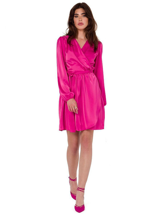 Makover Mini Evening Dress Satin Pink