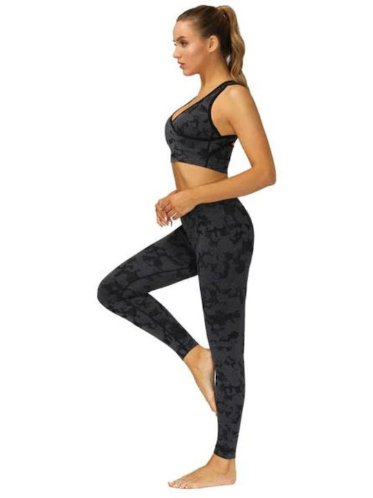Anny Training Γυναικείο Μακρύ Κολάν Ψηλόμεσο Γκρι
