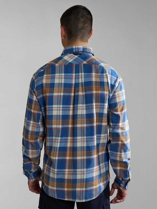 Napapijri Men's Shirt Long Sleeve Checked Multicolour