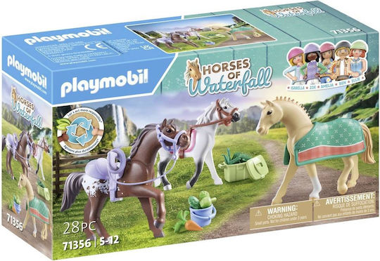 Playmobil Horses Of Waterfall Three Horses With Accessories for 5-12 years old