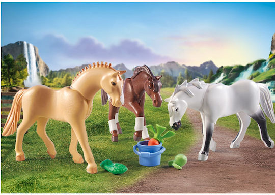 Playmobil Horses Of Waterfall Three Horses With Accessories for 5-12 years old