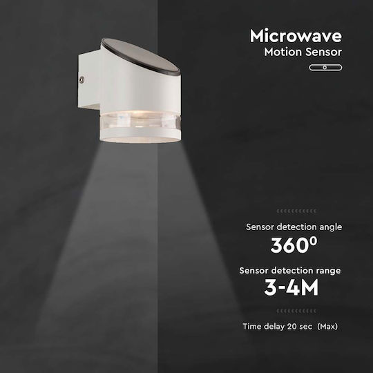 V-TAC Wall Mounted Solar Light 0.55W 70lm Warm White 3000K with Motion Sensor and Photocell IP44