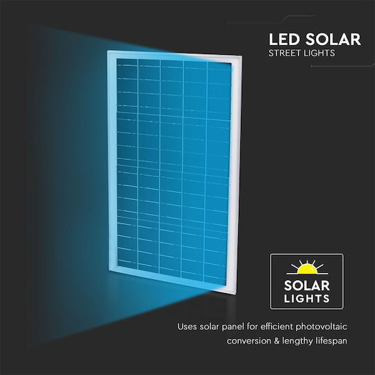 V-TAC Street Solar Light 40W 2500lm Cold White 6500K with Remote Control IP65 20cmx53cmcm