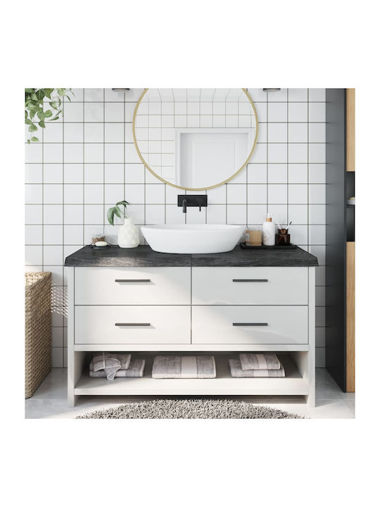 vidaXL Rectangular Bathroom Vanity Unit made of Solid Wood in Gray Color 140x60x6cm 3156248 1pcs