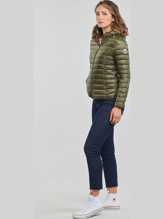 Scurtă Jachetă de femei Puffer Kaki