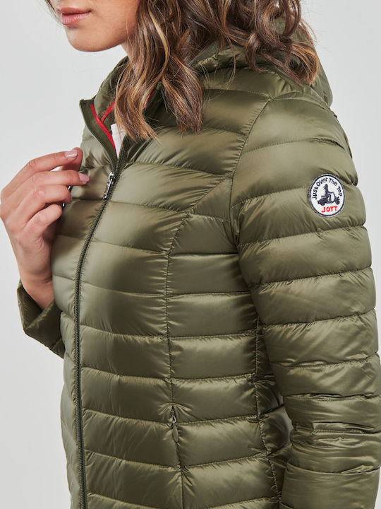 Scurtă Jachetă de femei Puffer Kaki