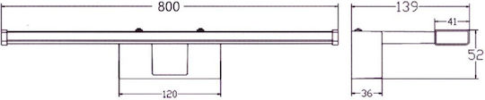 Adeleq Leuchte Badezimmer mit Integrierter LED und Neutralweißes Licht Silber 80cm