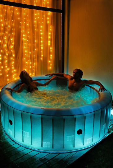 MSpa Starry Round Swimming Pool 1800L Inflatable with Hydromassage 204x70cm Grey