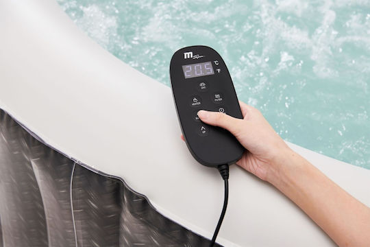 MSpa Ottoman Round Swimming Pool 1800L Inflatable with Hydromassage 204x70cm Gray