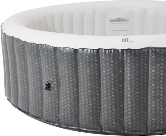 MSpa Ottoman Round Swimming Pool 1800L Inflatable with Hydromassage 204x70cm Gray