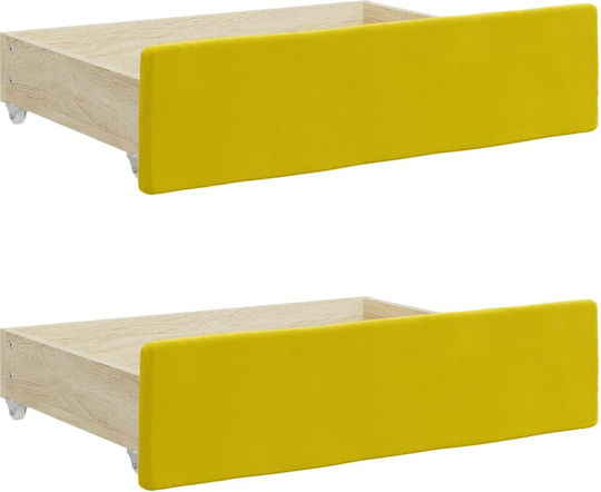 vidaXL Bed Drawer made of Wood in Yellow Color 67x50x16cm 2pcs