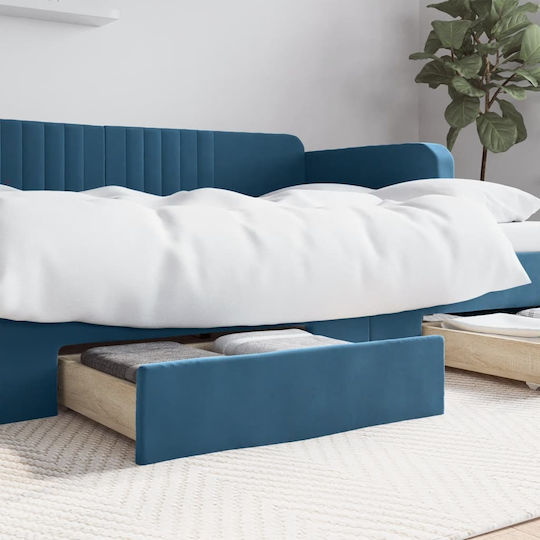 vidaXL Чекмедже за легло Дърво в Син Цвят 67x50x16см 2бр