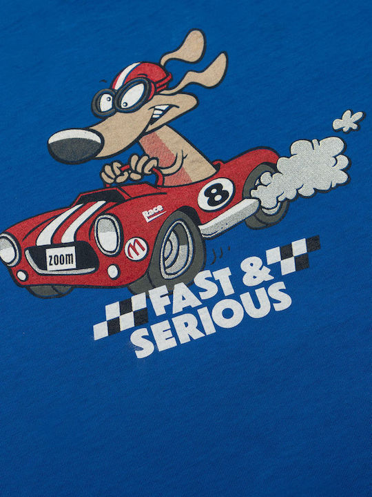 Minerva Παιδική Πιτζάμα Χειμωνιάτικη Μπλε Fast & Serious