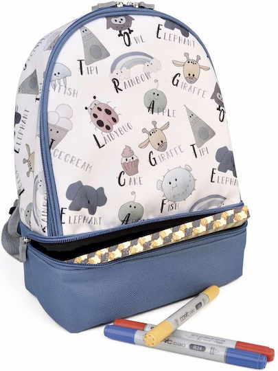 Iris Barcelona School Insulated Backpack Lunch Bag 5lt Blue 21 x 12.5 x 28cm