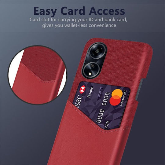 Cloth Back Cover Plastic Red (Oppo A98)