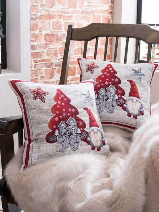 Teoran Christmas Decorative Square Pillowcase Multicolored 45x45cm