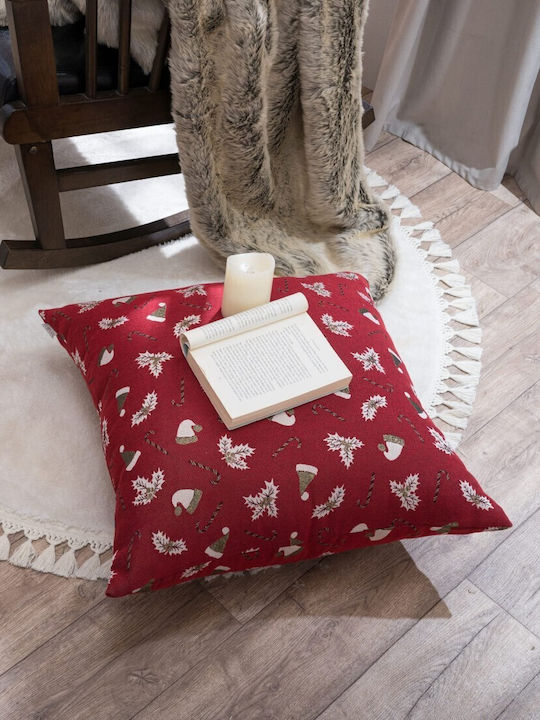 Teoran Christmas Decorative Square Pillowcase Red 45x45cm