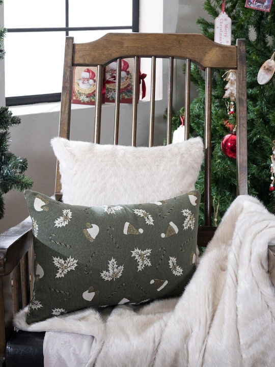 Teoran Christmas Decorative Square Pillowcase Green 65x65cm