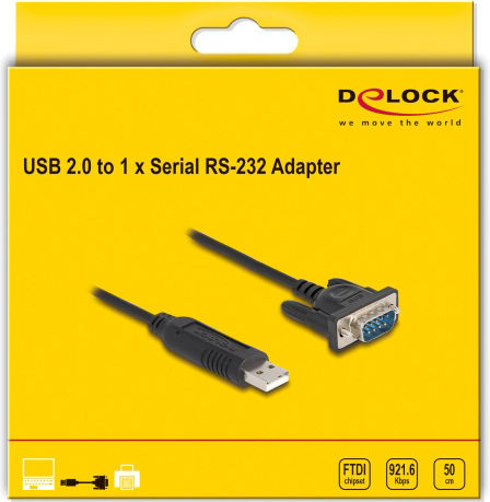 DeLock Μετατροπέας USB-A male σε Serial male 1τμχ 66461