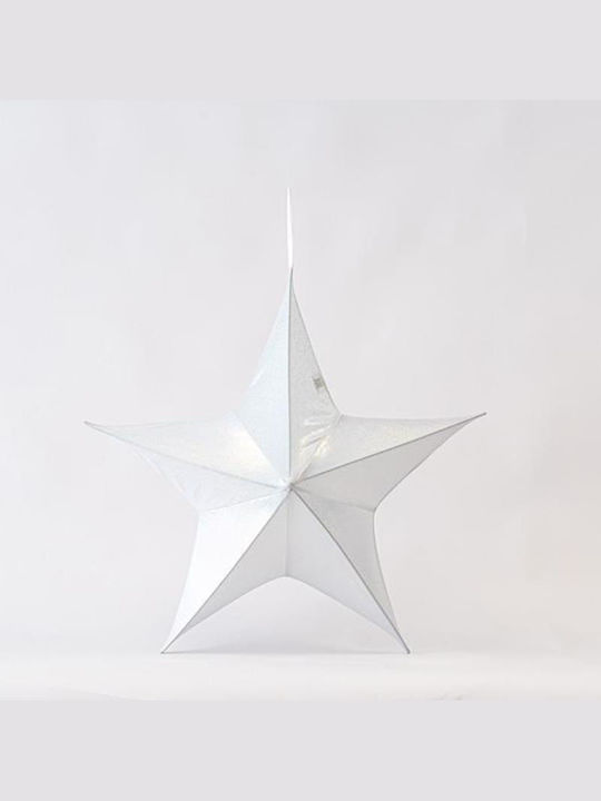 Eurolamp Χριστουγεννιάτικο Διακοσμητικó Κρεμαστό Αστέρι Υφασμάτινο Λευκό