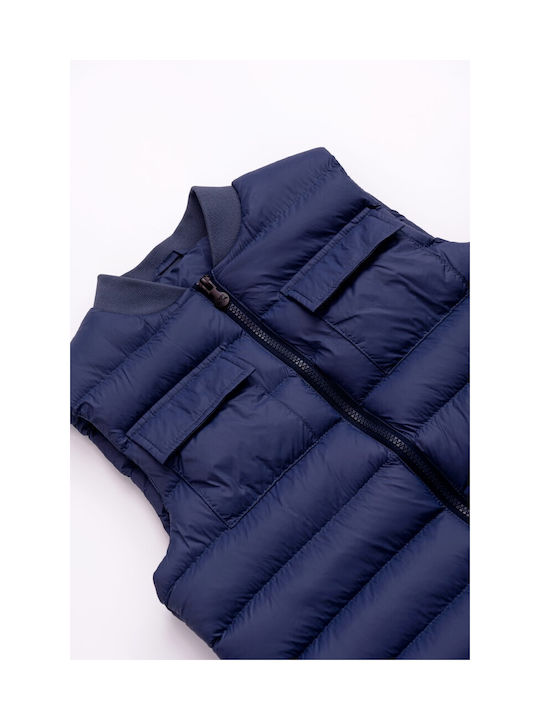 Funky Boys Quilted Coat Blue Sleeveless