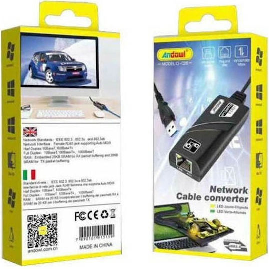 Andowl USB Network Adapter for Wired Connection Gigabit Ethernet