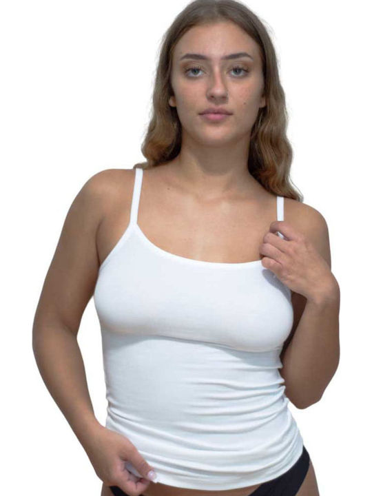 Women's T-Shirt with Spaghetti Strap White