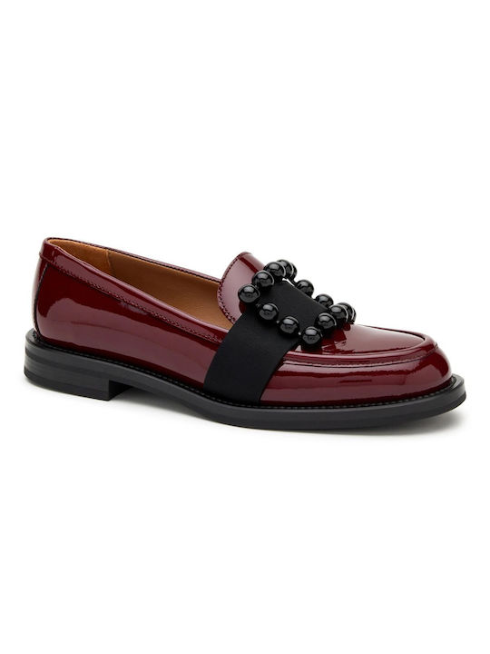 Frau Leather Women's Loafers in Burgundy Color