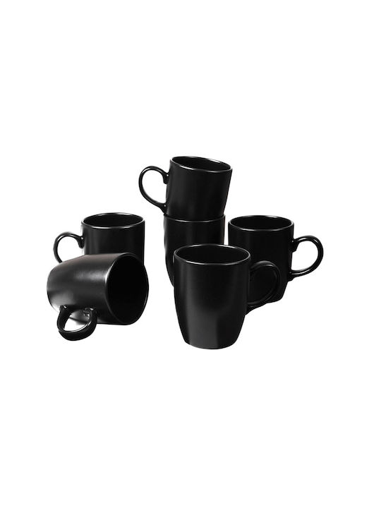 Tasse Keramik Schwarz 300ml 6Stück